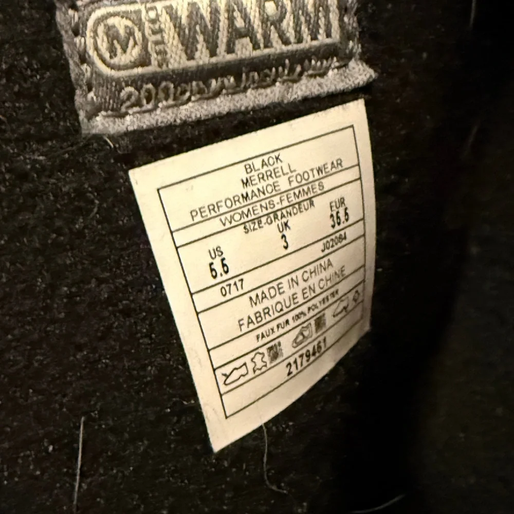 Merrell Womens‎ Sylva Tall Waterproof Winter Snow Boots Black Leather 5.5 - Picture 4 of 8